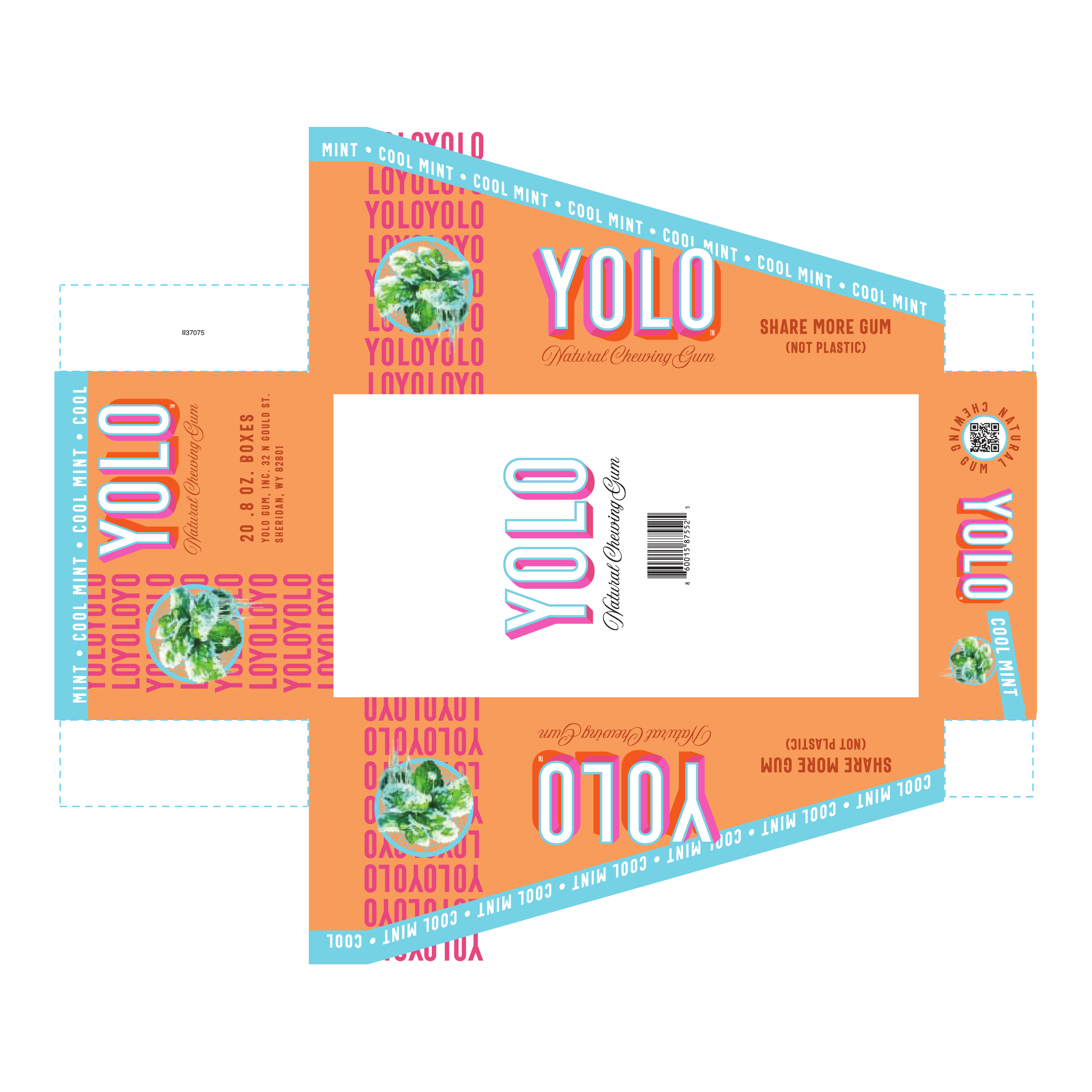 YOLO Gum Cool Mint case of 20 boxes