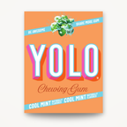 Front of the YOLO Gum Cool Mint box showing flavor and branding