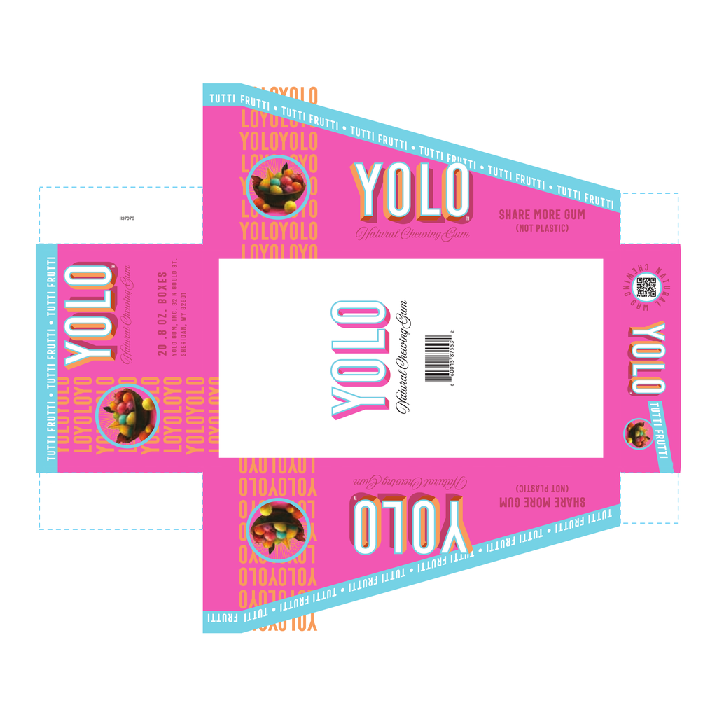 YOLO Gum Tutti Frutti case of 20 boxes